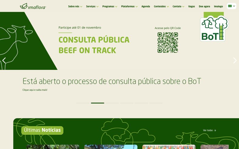Captura do site Imaflora