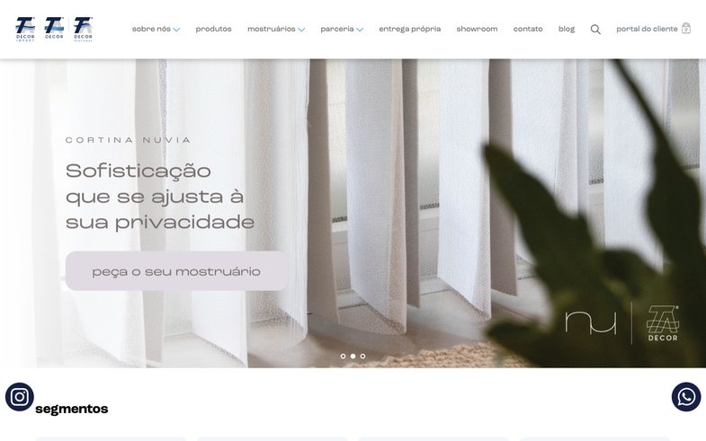 Captura do site TA Decor