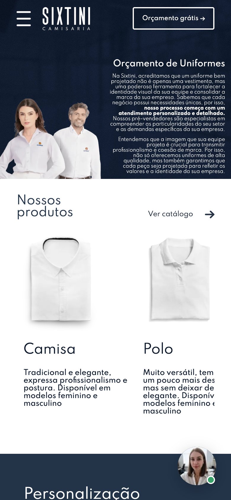 Sixtini Camisaria - Painel administrativo - tela 2