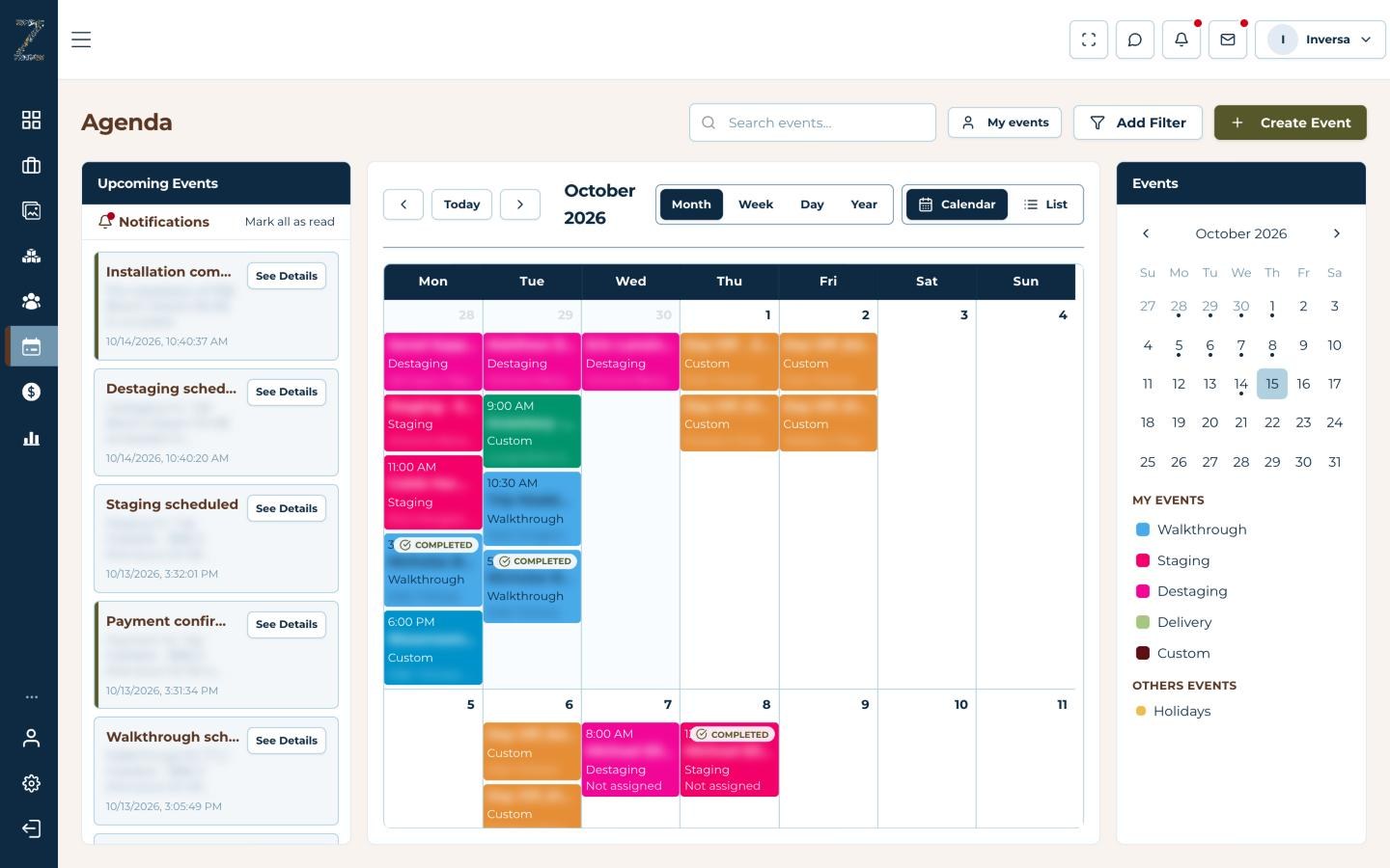 Caza Design - Agenda, estoque e logística - tela 1